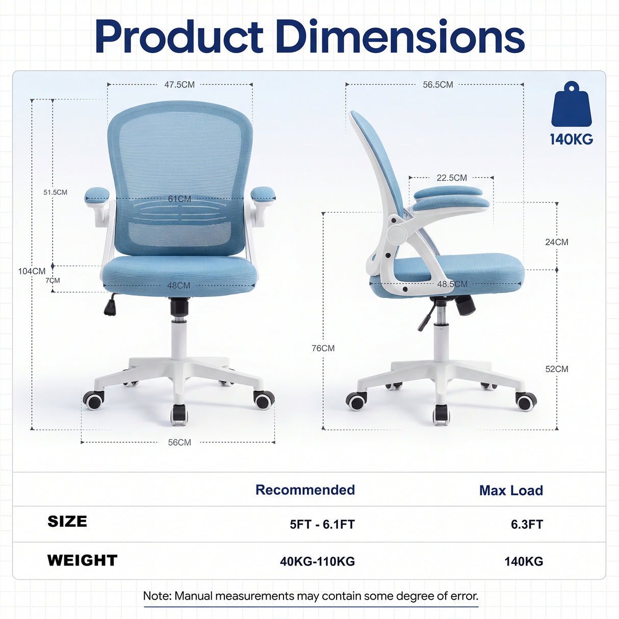 Ergoreal Lite Flex Bürostuhl ER-25W0204-EU Blau