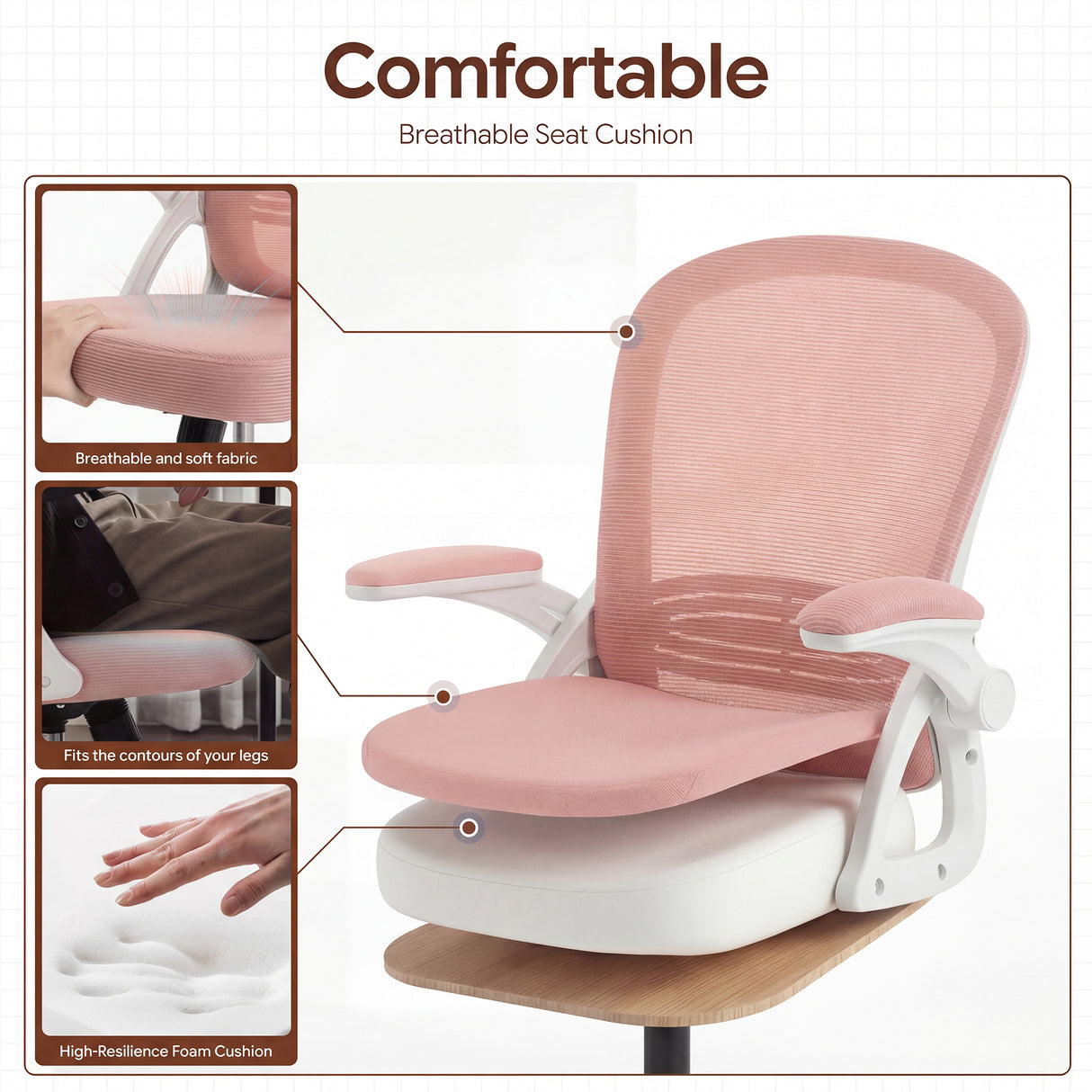 Ergoreal Lite Flex Office Chair ER-25W0203 Pink