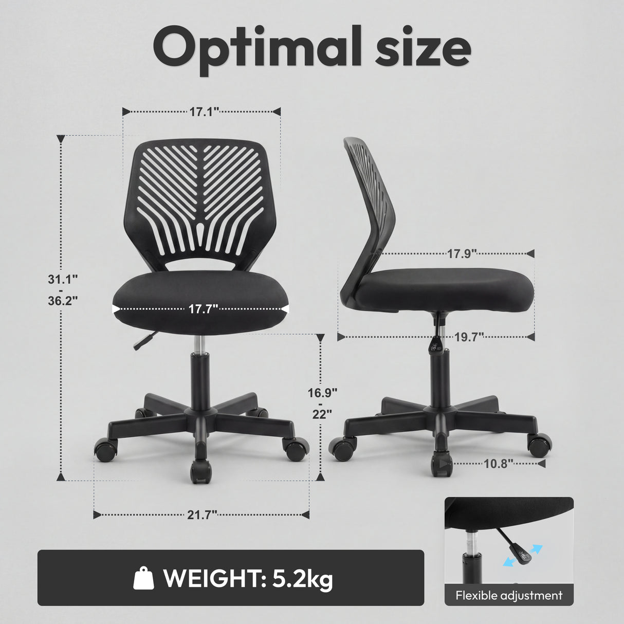 Ergoreal Lite Bürostuhl ER-25W0101-EU Schwarz