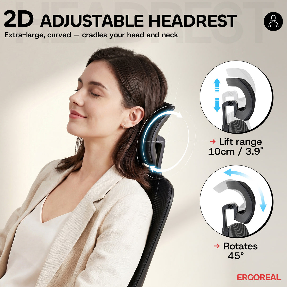 Ergoreal Ergo Pro Ergonomic Office Chair ER-25W06-US Black