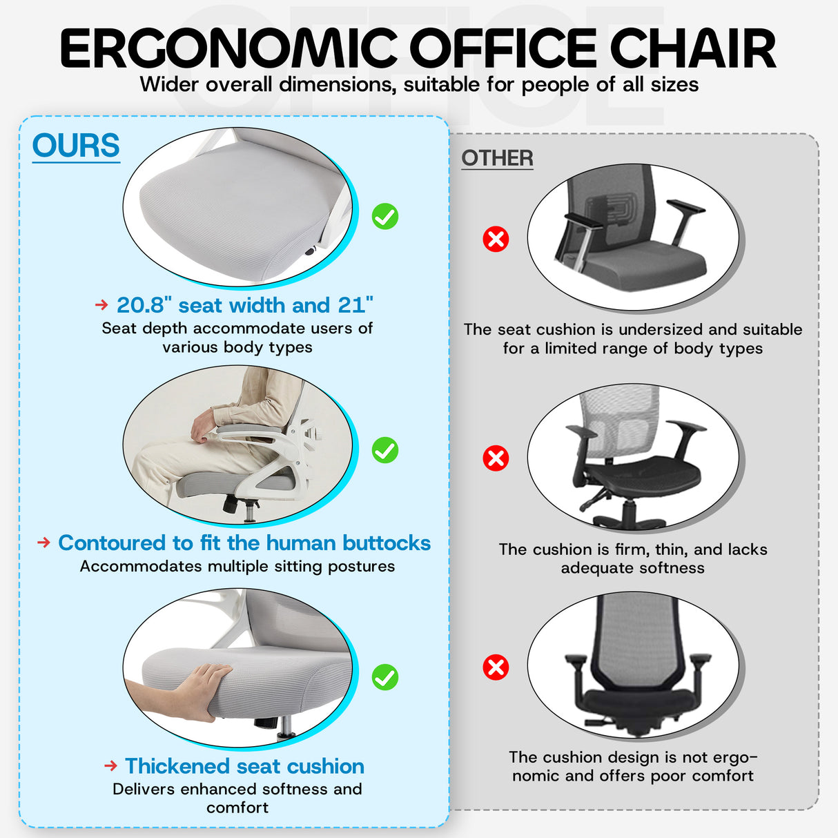 Ergoreal Ergo Pro Ergonomic Office Chair ER-25W06-US Gray