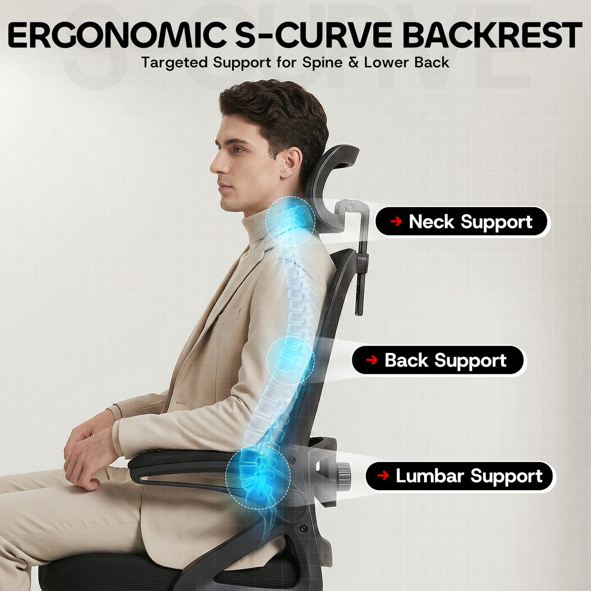 Ergoreal Ergo Pro Ergonomic Office Chair ER-25W06-US Black