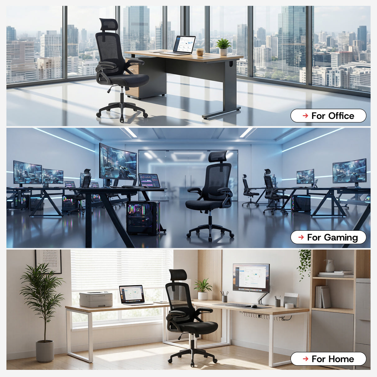 Ergoreal Ergo Pro Ergonomic Office Chair ER-25W06-US Black