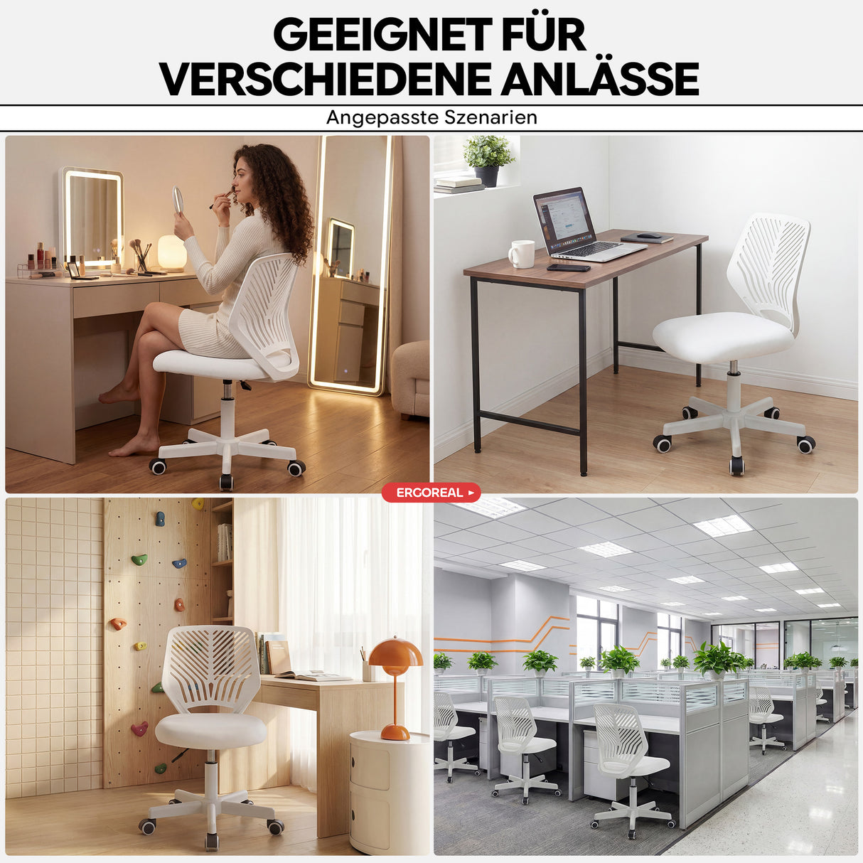 Ergoreal Lite Bürostuhl ER-25W0102-EU Weiß