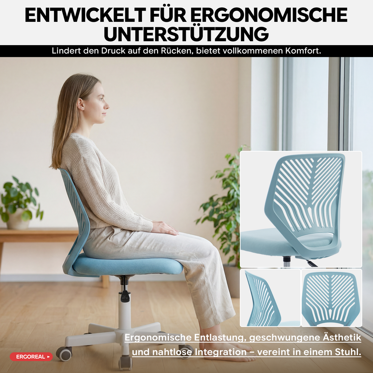 Ergoreal Lite Bürostuhl ER-25W0104-EU Blau