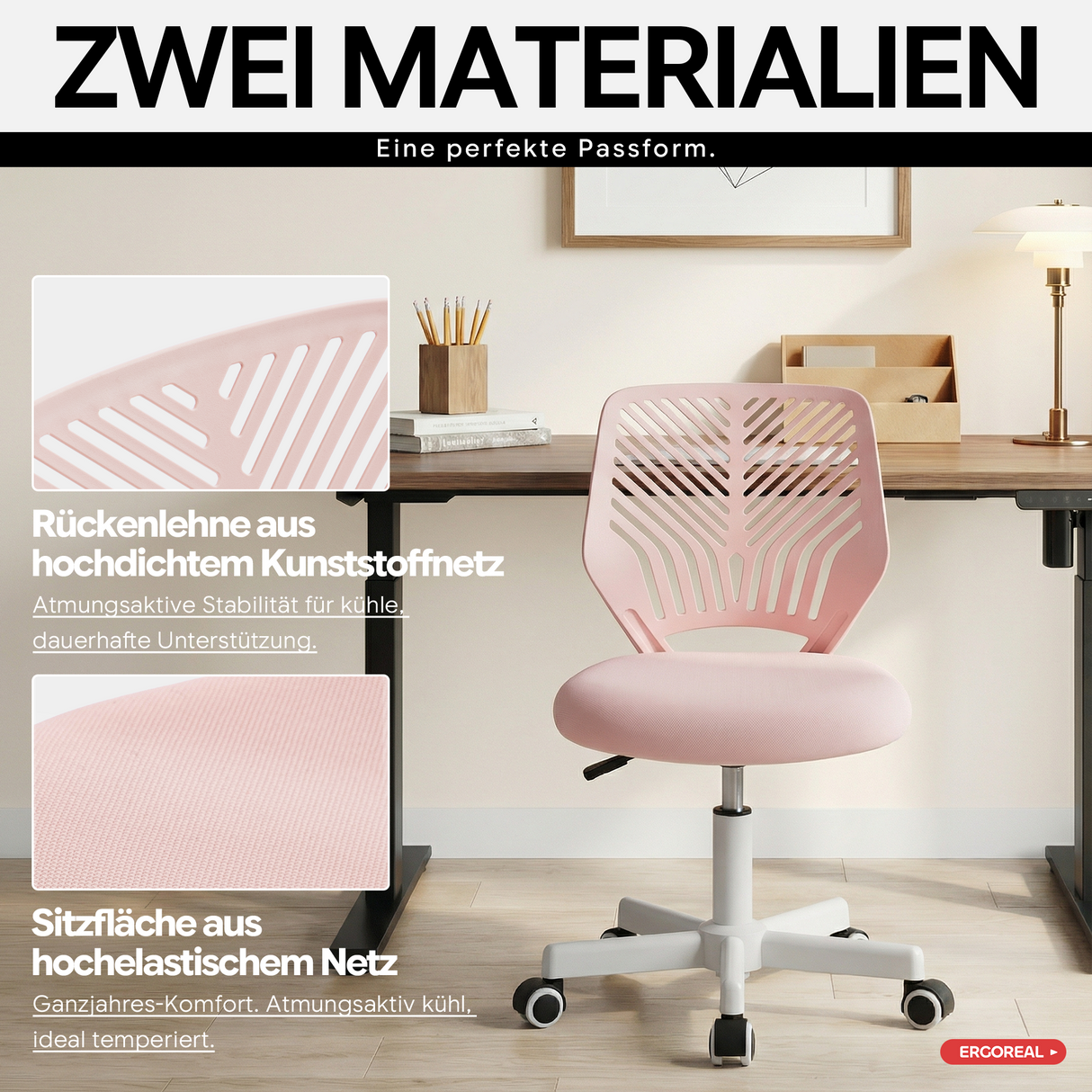 Ergoreal Lite Office Chair ER-25W0103 Pink