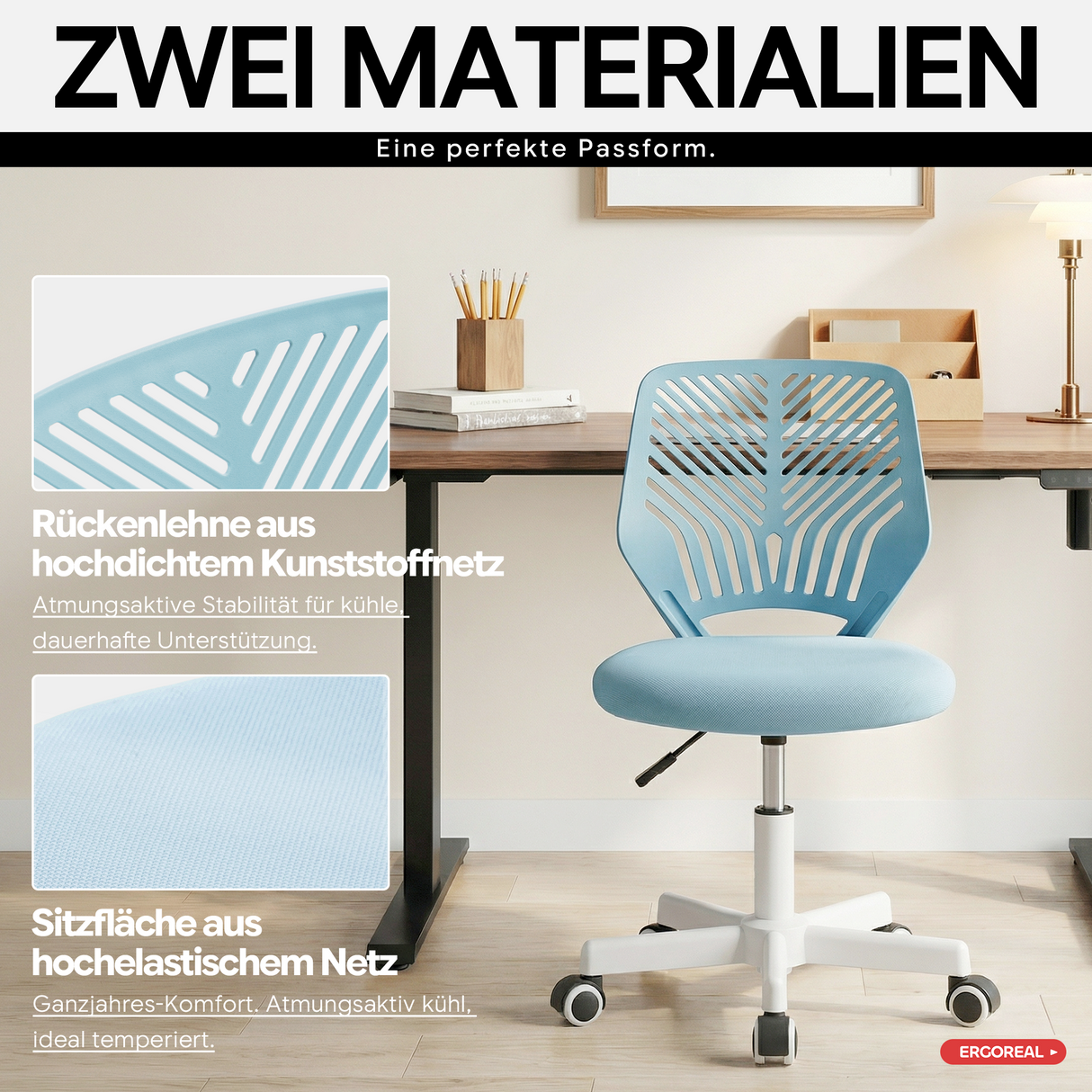 Ergoreal Lite Bürostuhl ER-25W0104-EU Blau