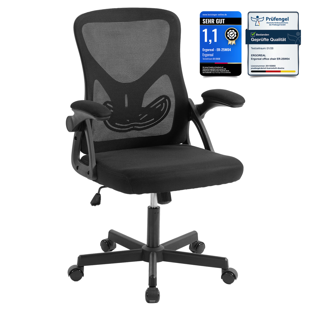 Sedia da ufficio Ergoreal Lite Flex ER-25W04-US Nera