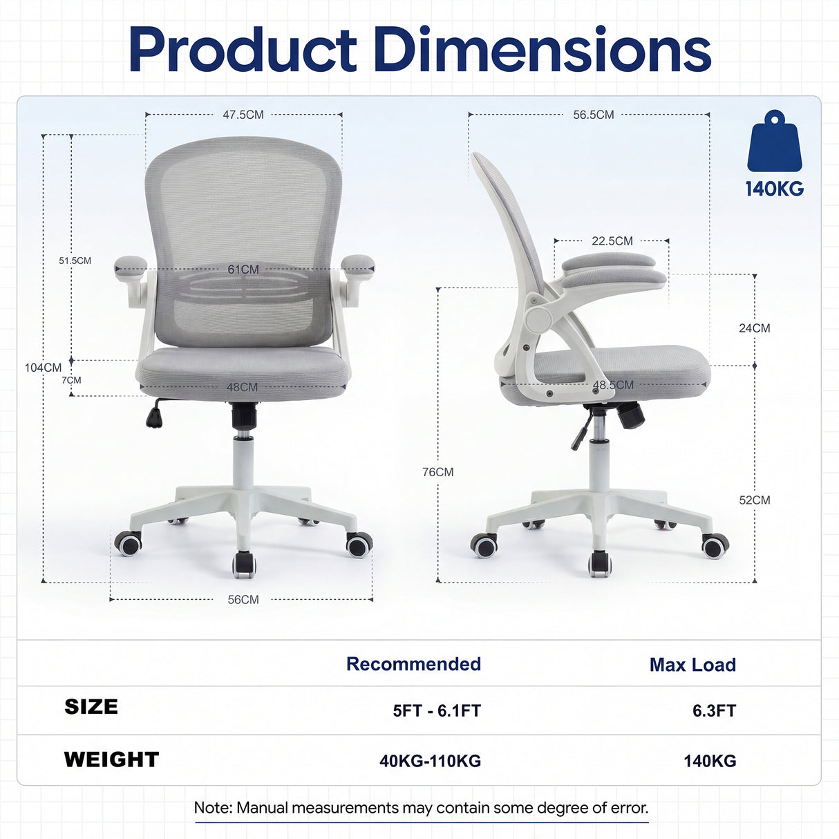 Chaise de bureau Ergoreal Lite Flex ER-25W0202-US grise