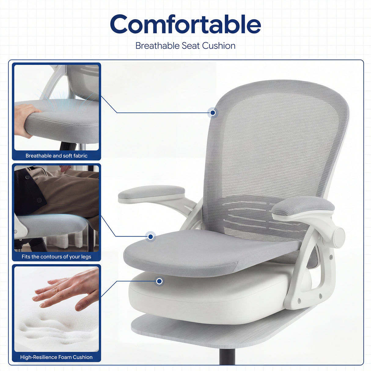 Chaise de bureau Ergoreal Lite Flex ER-25W0202-US grise