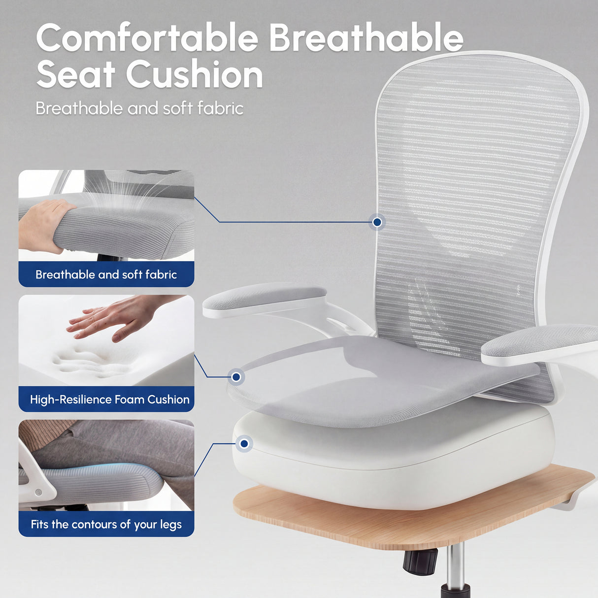 Chaise de bureau Ergoreal Lite Flex ER-25W04-US grise