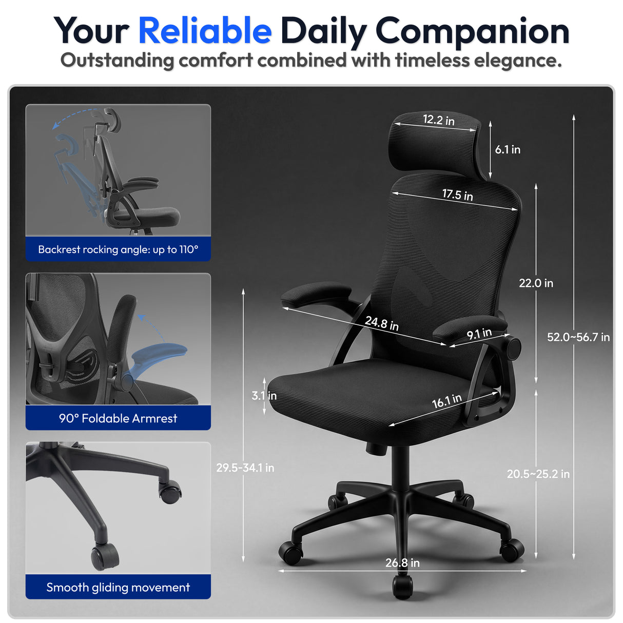 Ergoreal Task Office Chair ER-25W0301-US Black