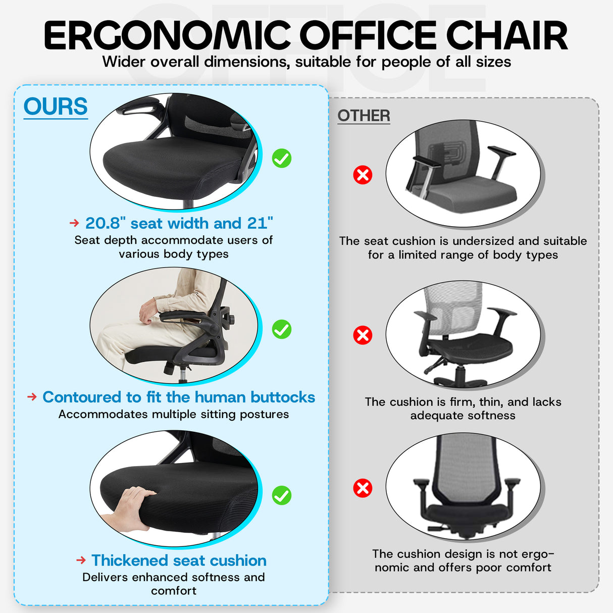 Ergoreal Ergo Pro Ergonomic Office Chair ER-25W06-US Black