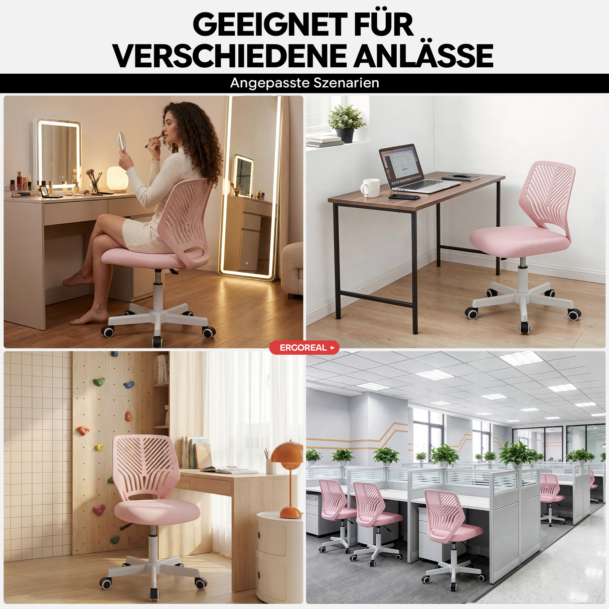 Ergoreal Lite Office Chair ER-25W0103 Pink