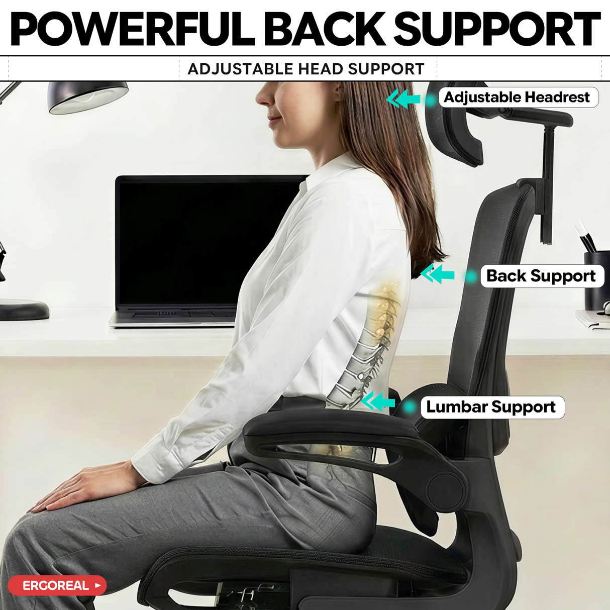 Ergoreal Ergo Pro Ergonomischer Bürostuhl ER-25W05-EU Schwarz