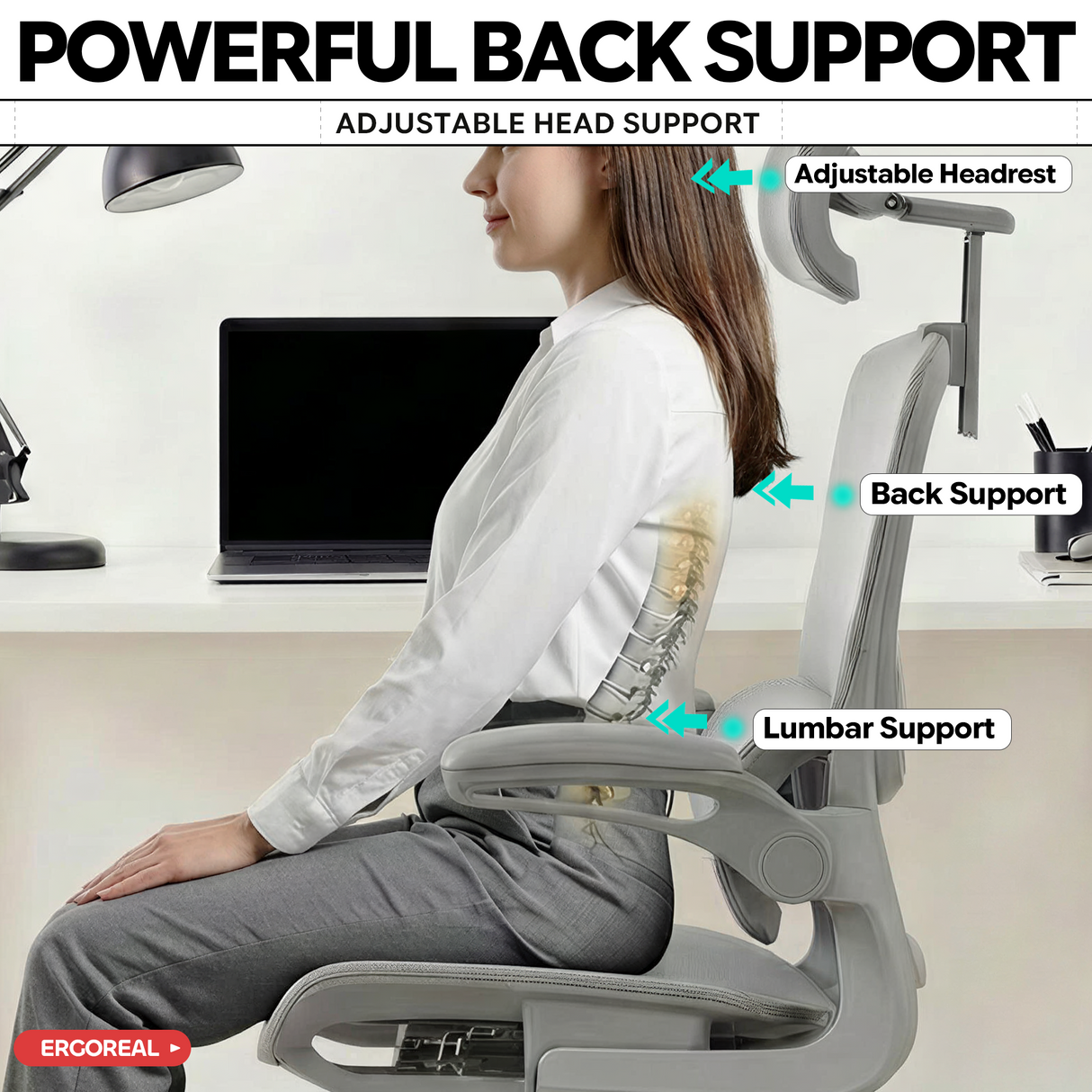 Ergoreal Ergo Pro Ergonomischer Bürostuhl ER-25W05-EU Grau