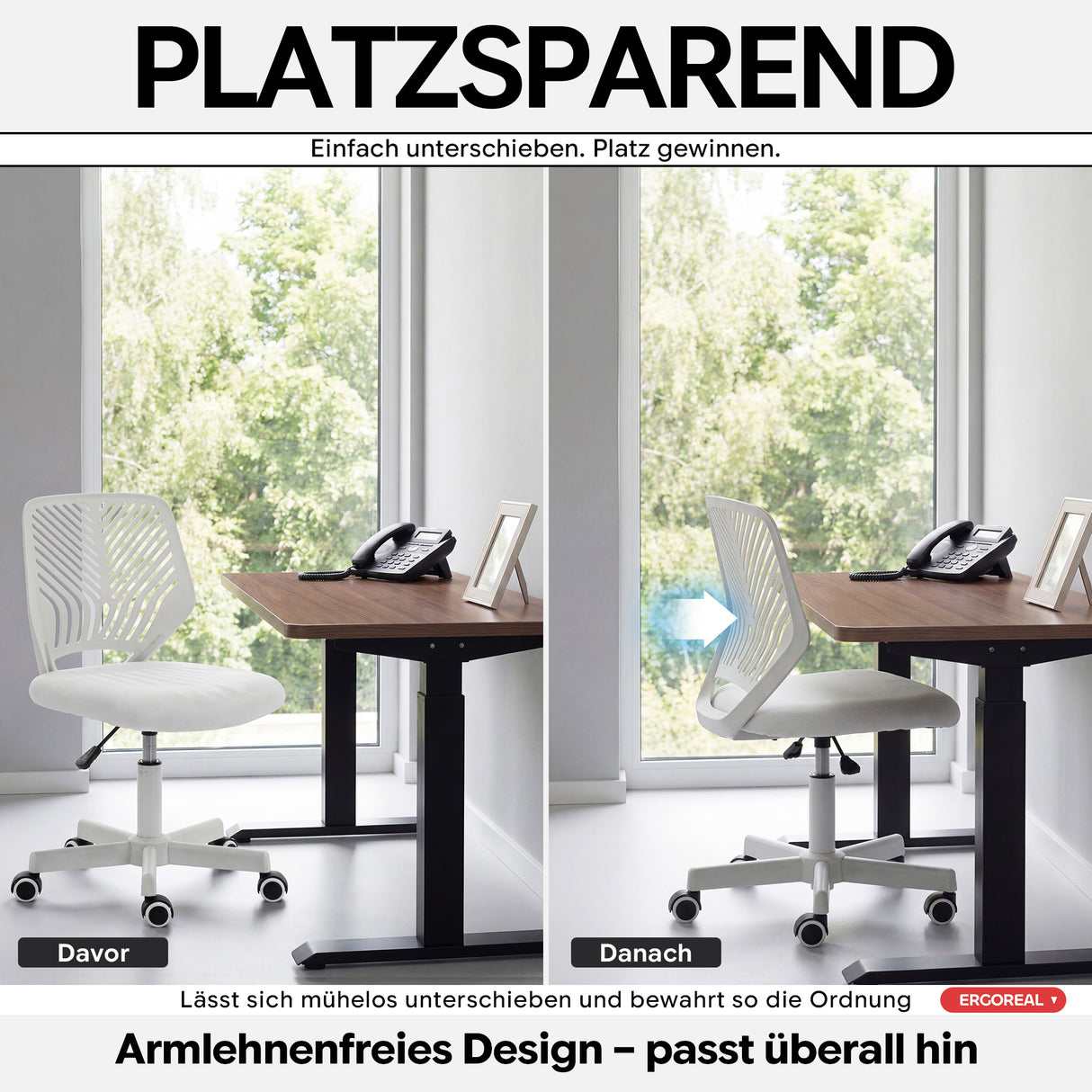 Ergoreal Lite Bürostuhl ER-25W0102-EU Weiß