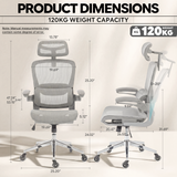 Ergoreal Ergo Pro Ergonomischer Bürostuhl ER-25W05-EU Grau